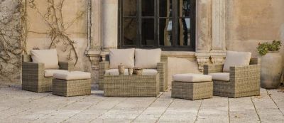 Salon De Jardin Resine Abasari Nautic 6 Places Avec Coussins Beige