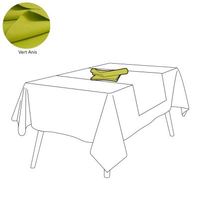 Serviette de table lin 105 fils/cm² uni Anis 45x45