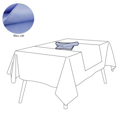 Serviette de table lin 105 fils/cm² uni Ciel 45x45