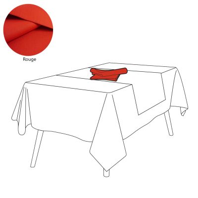 Serviette de table lin 105 fils/cm² uni Rouge 45x45