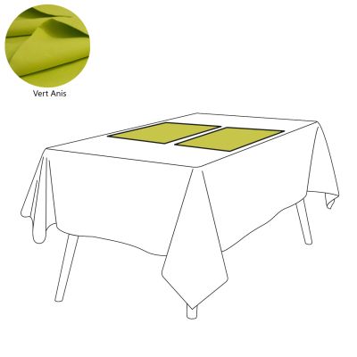Set de table lin 105 fils/cm² uni Anis 38x52