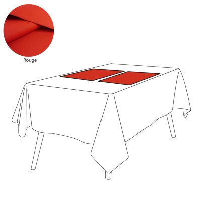 Set de table lin 105 fils/cm² uni Rouge 38x52