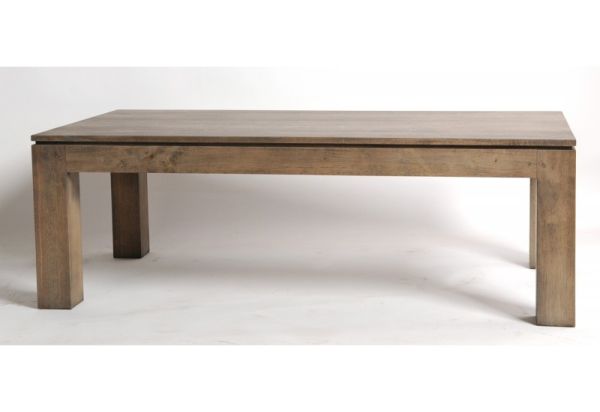 Table basse hévéa massif grisé rectangulaire