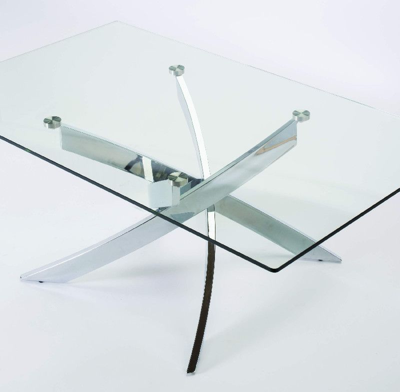 Table basse rectangulaire Tex chrome