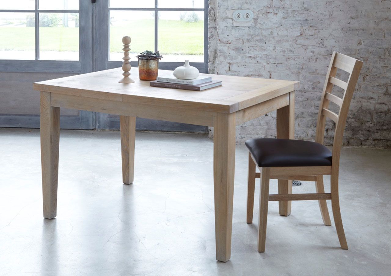 Toronto Naturel 125x90 Sablé Chêne Rectangle Table Extensible EDIW2H9