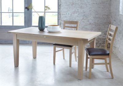 Table extensible rectangle chêne naturel sablé Toronto 160x90