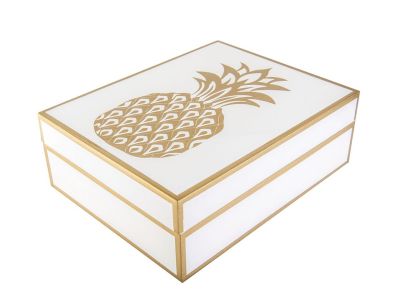 Boîte à bijoux Ananas blanc et doré - Aulica