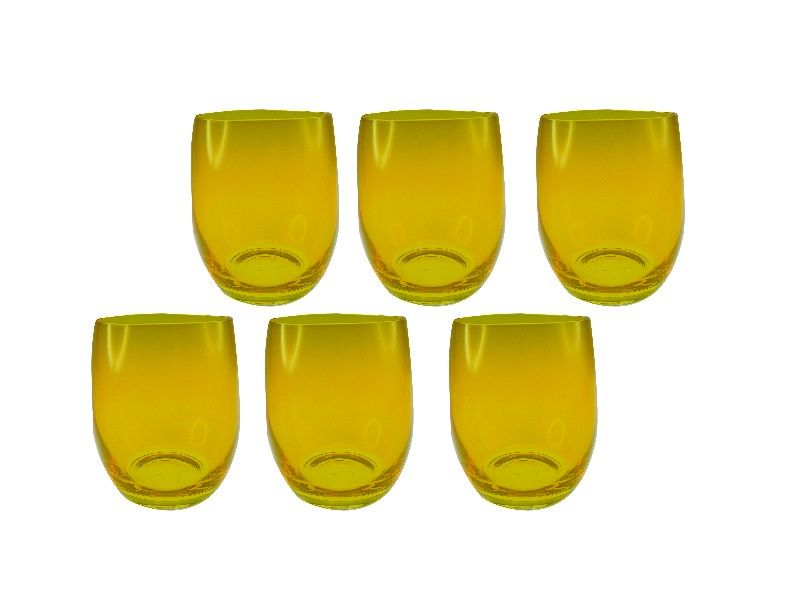 Chopes basses acrylique jaune set de 6 - Aulica