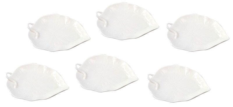 Coupelles porcelaine Feuilles blanches set de 6 - Aulica