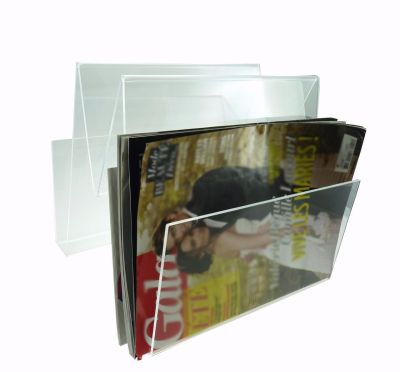 Porte-revues acrylique transparent effet papier plié - Aulica