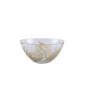 Saladier Gold Leaves en verre transparent - Aulica