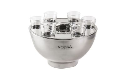 Service à vodka 6 verres Inox - Aulica