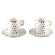Set de 2 tasses à thé Gatsby en porcelaine plumetis - Aulica
