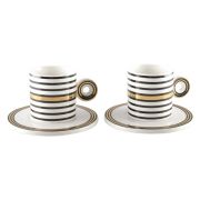 Set de 2 tasses à thé Gatsby en porcelaine rayure - Aulica