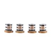 Set de 4 tasses à café + sous-tasses Gold Leaves en porcelaine - Aulica