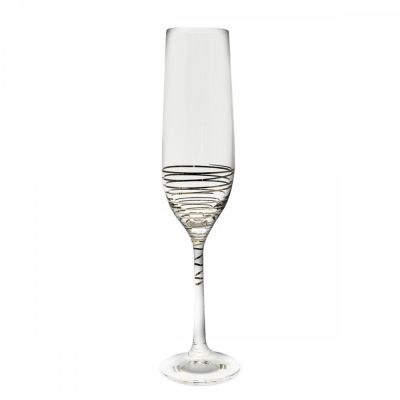 Set de 6 flûtes à champagne Silver Winter en verre argent - Aulica
