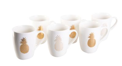 Set de 6 mugs Ananas doré - Aulica