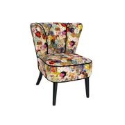 Fauteuil Gatsby velours Patchwork tons multicolores - So Skin