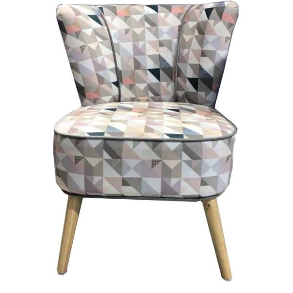 Fauteuil Gatsby velours Patchwork triangles tons pastels