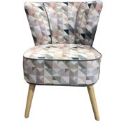 Fauteuil Gatsby velours Patchwork triangles tons pastels - So Skin
