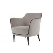 Fauteuil Neptune accoudoirs velours gris taupe - So Skin
