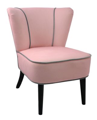 Fauteuil effet velours rose pâle et gris