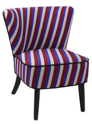 Fauteuil motifs rayures tricolores
