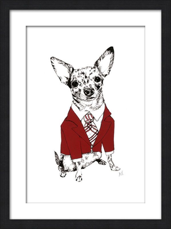 Tableau encadré Chihuahua costume