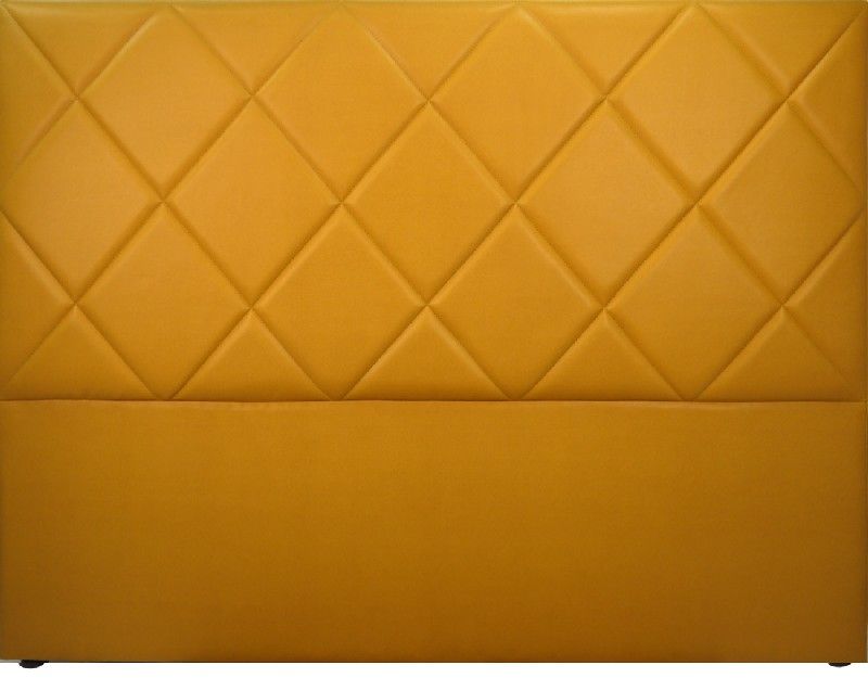 Tête de lit capitonnée Saffiano aspect cuir jaune