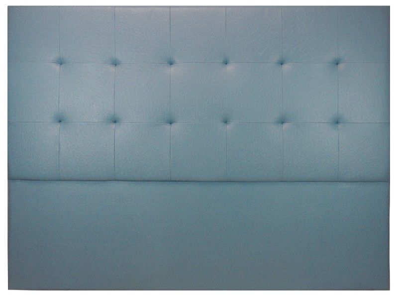 Tête de lit capitonnée Tudor aspect autruche bleu clair 160