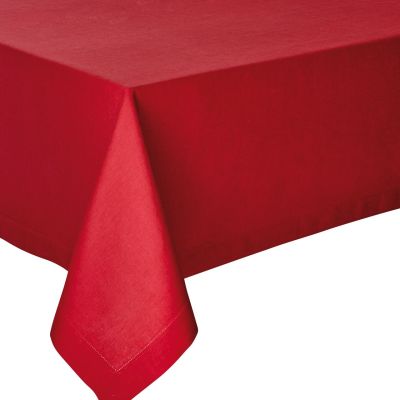 Chemin de table Florence lin uni rouge Cranberry 50x150