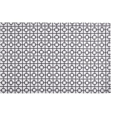 Chemin de table Grand T satin de coton motifs géométriques Graphite 55x150