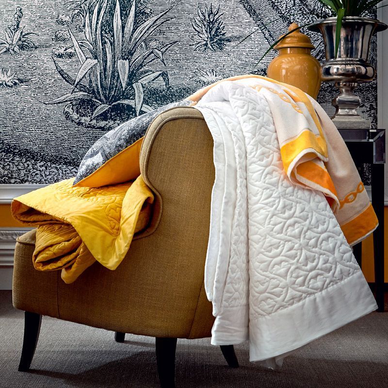 Couvre lit matelassé Paradis Genêt satin de coton 260x240 - Alexandre Turpault