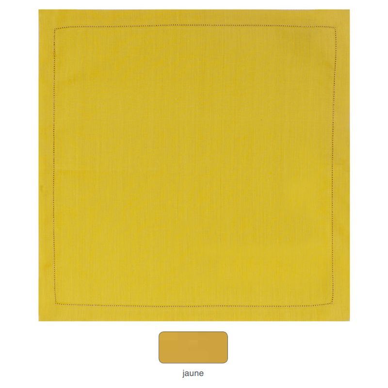 Serviette de table lin uni Florence Jaune 45x45 - Alexandre Turpault