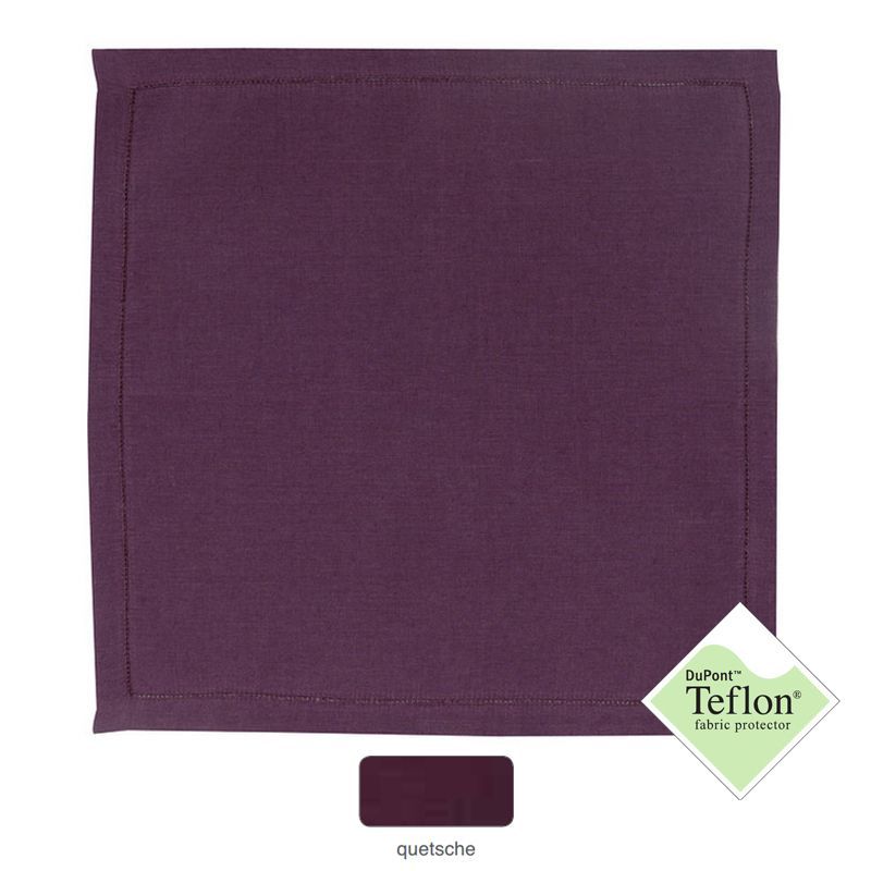 Serviette de table lin uni Florence Quetsche 45x45