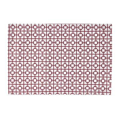 Set de table Grand T satin de coton motifs géométriques Cranberry 35x50