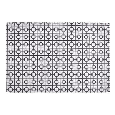 Set de table Grand T satin de coton motifs géométriques Graphite 35x50