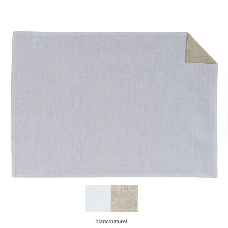 Set de table lin bicolore Saint-Germain blanc/naturel 35x50 - Alexandre Turpault