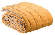 Chemin de lit Elise en coton et polyester coloris mimosa 90x240 - Vivaraise