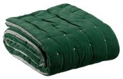 Chemin de lit Elise en coton/polyester uni Epicéa 90x240 - Vivaraise