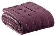 Chemin de lit Elise en coton uni Lilas 90x240 - Vivaraise