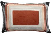 Coussin Cassie brodé coton / polyester coloris Brique 30x50 - Vivaraise