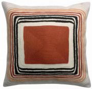 Coussin Cassie brodé coton / polyester coloris Brique 45x45 - Vivaraise