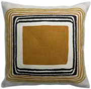 Coussin Cassie brodé coton / polyester coloris Bronze 45x45 - Vivaraise