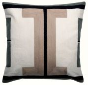 Coussin Cristina brodé coton/polyester coloris fougère 45x45 - Vivaraise