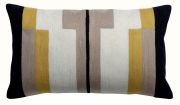 Coussin Cristina brodé coton/polyester coloris mirabelle 30x50 - Vivaraise