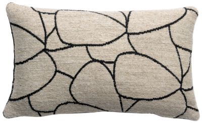 Coussin Dany coton/viscose coloris Blanc/noir 30x50 - Vivaraise