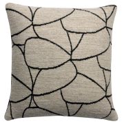 Coussin Dany coton/viscose coloris Blanc/noir 45x45 - Vivaraise