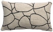 Coussin Dany coton/viscose coloris blanc/noir 30x50 - Vivaraise