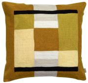 Coussin Dea brodé en coton coloris Bronze 45x45 - Vivaraise